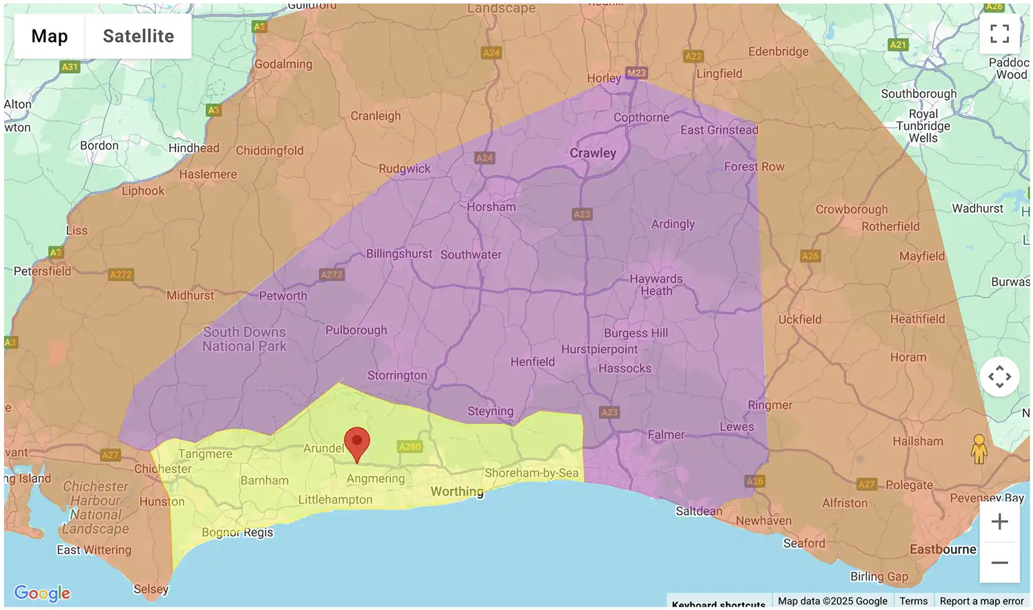 Gas Bottles Portsmouth delivery zone map - click to see on BBQ Gas Bottles